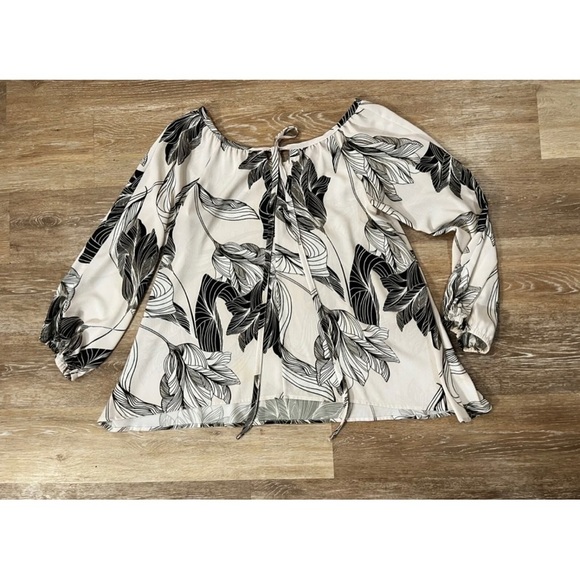 Yoana Baraschi Sz M Womens Tropical Print Tunic Top Hawaiian Peasant Blous - Picture 1 of 15